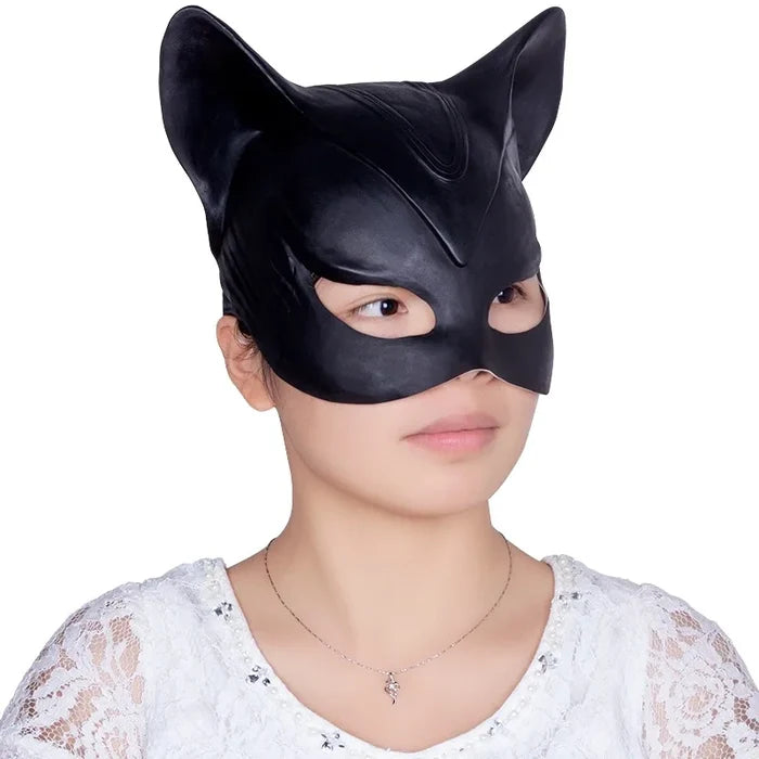 Catwoman Latex Cosplay Mask | Halloween Party Mask | SheRoar
