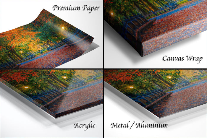 Central Park Wall Art – Autumn Sunrise & Sunset NYC Landscape Print