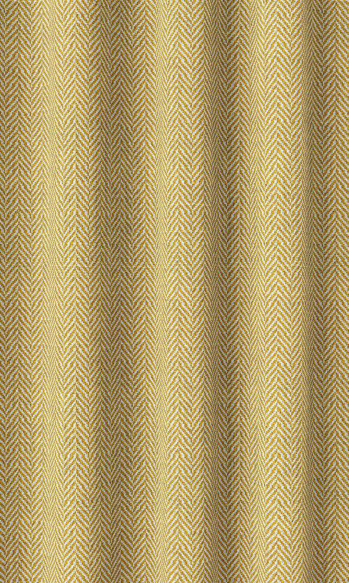 Herringbone Home Décor Fabric By the Metre (Deep Yellow/ White)