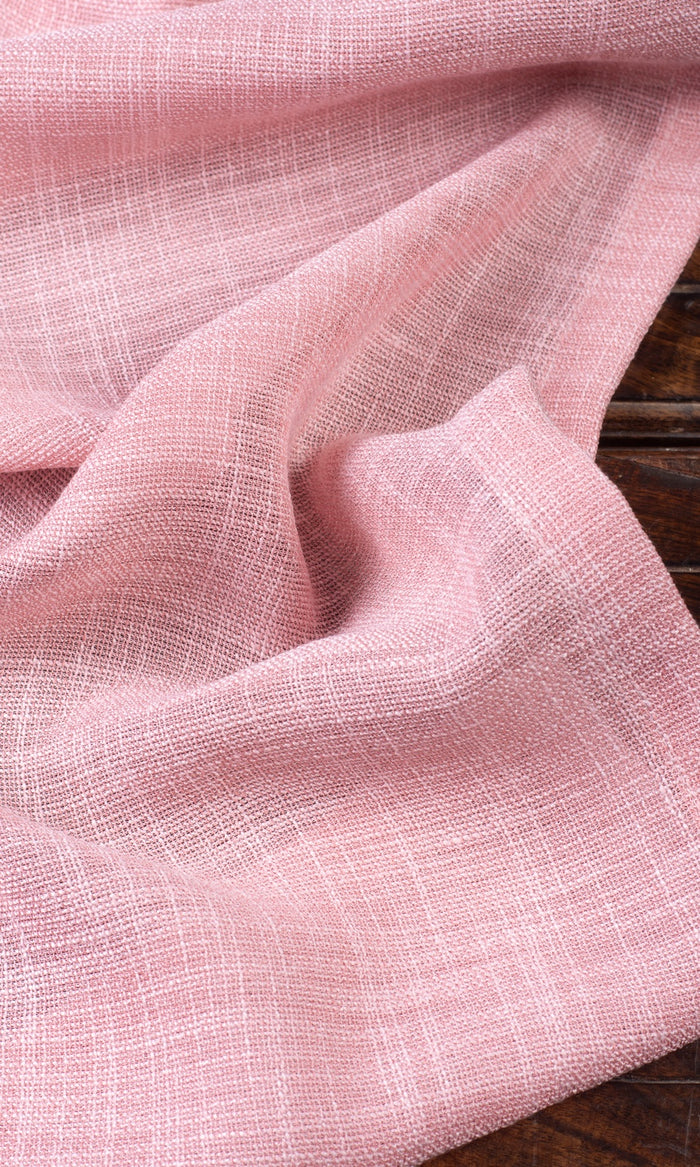 Textured Sheer Home Textile Fabric Material By the Metre (Pink)