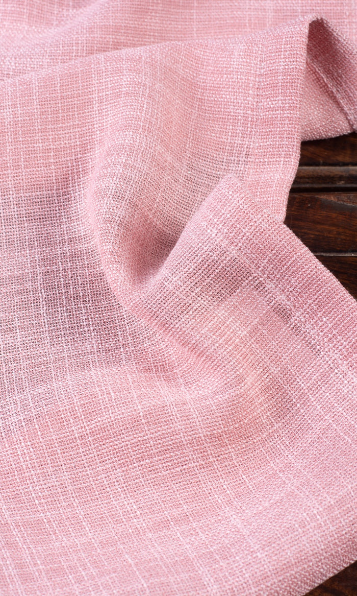 Textured Sheer Fabric By the Metre for Curtains & Drapes (Pink)