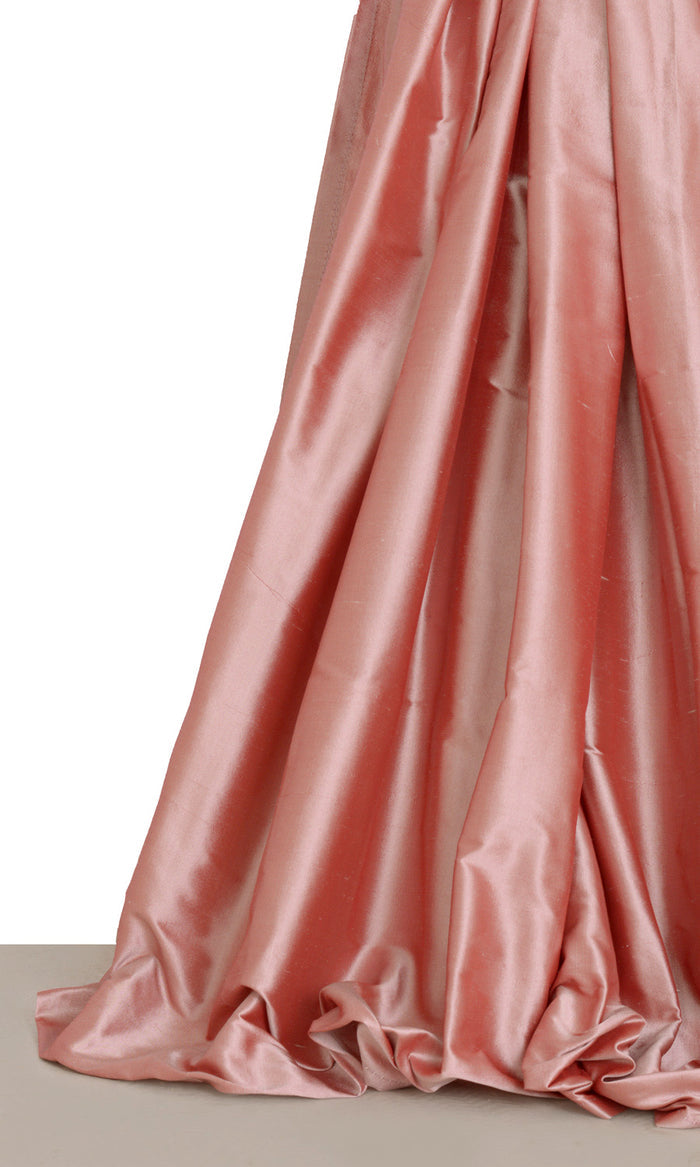 Shantung Silk Curtains for Living, Bedroom, Kitchen, Bathroom (Blush Pink/ Red)