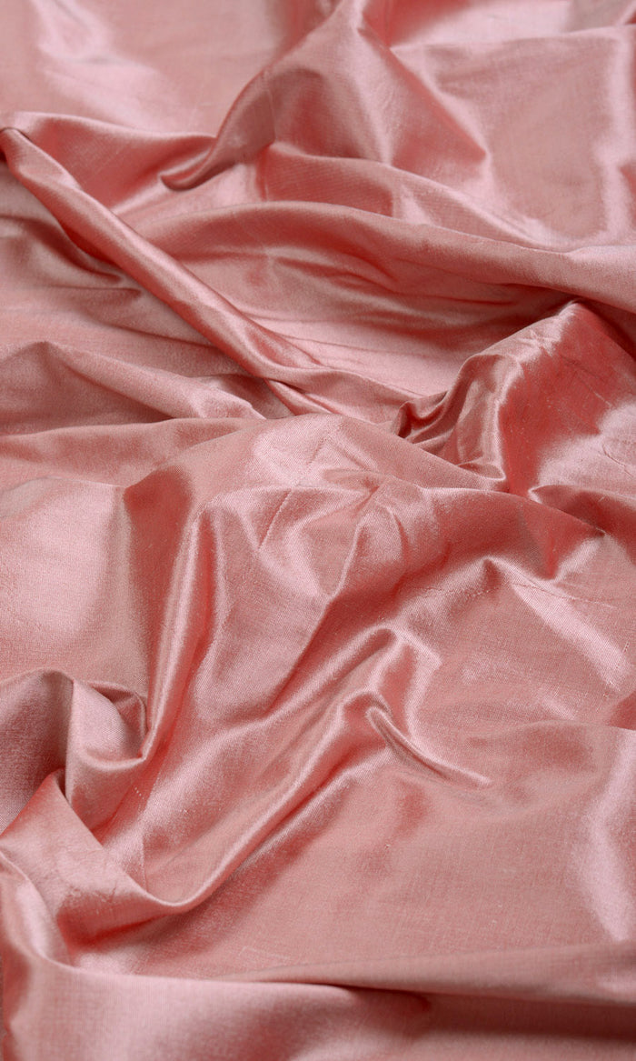 Shantung Silk Home Textile Fabric Material By the Metre (Blush Pink/ Red)
