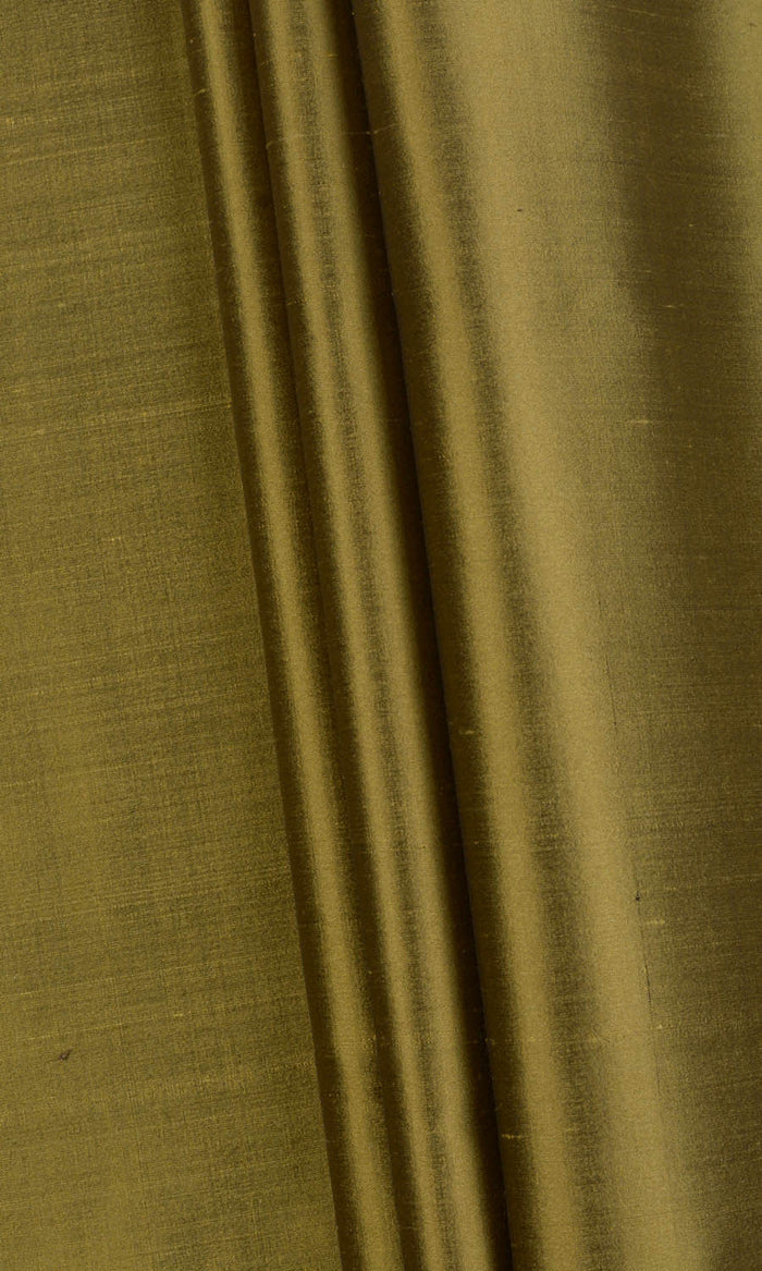 Shantung Silk Any Size Style Curtains (Olive Green)