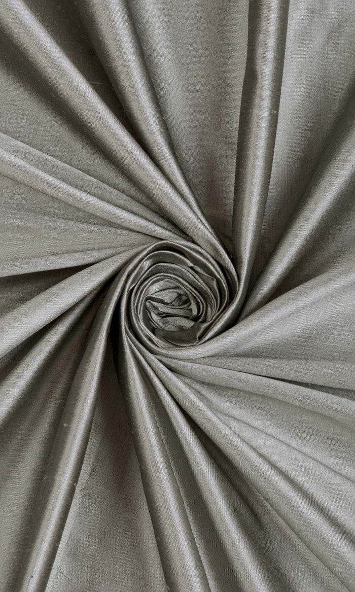 Shantung Silk Home Décor Fabric By the Metre (Steel Grey)