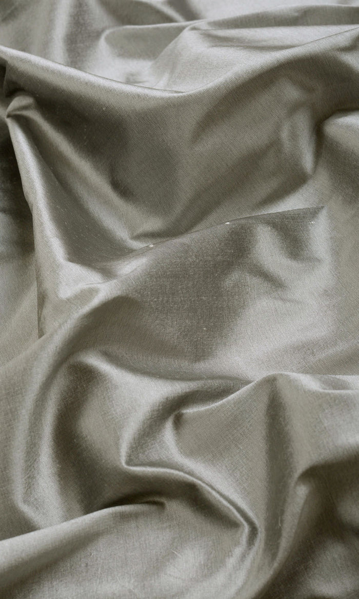 Shantung Silk Fabric Material By the Metre (Steel Grey)
