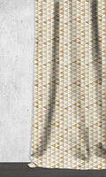 Triagonal Print Drapes (Eggshell White/ Brown)