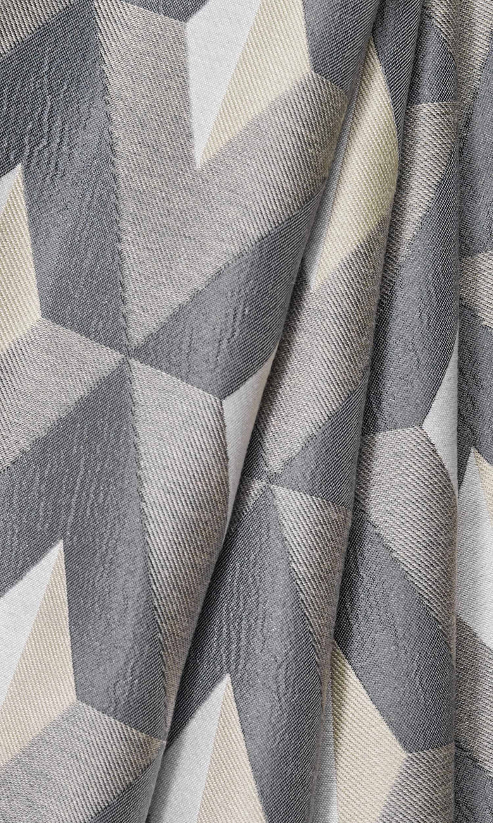 Geometric Drapery for Living, Bedroom, Kitchen, Bathroom (Brown/ Gray/ White)