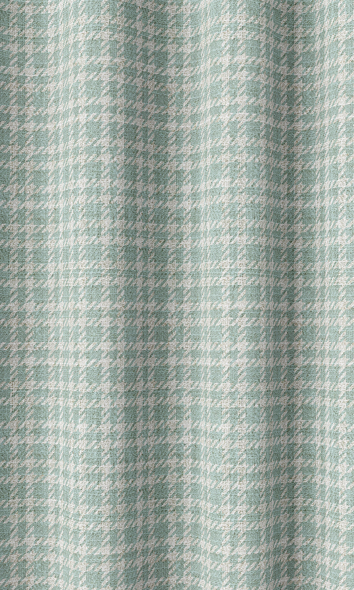 Check Patterned Drapery (Aqua Blue/ White)