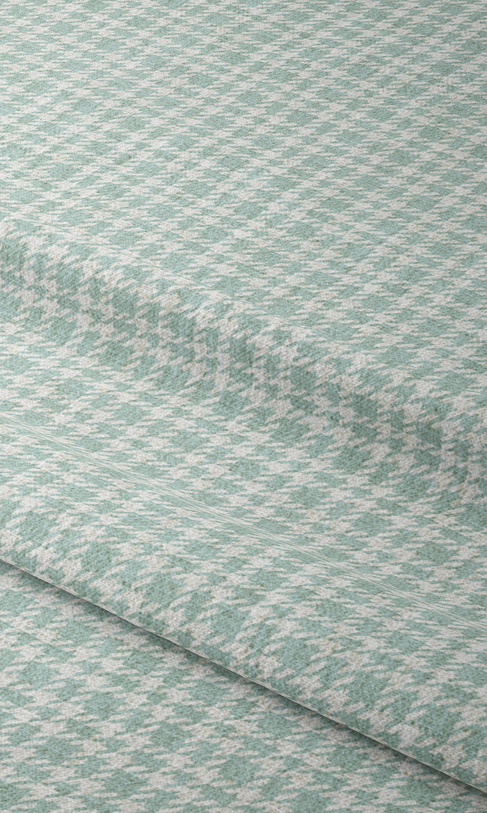 Check Patterned Pinch Pleat, Rod Pocket, Eyelet Curtains (Aqua Blue/ White)