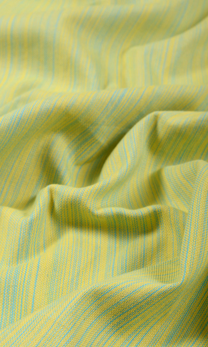 Cotton Drapery (Yellow/ Light Green) Extra Long Short Wide
