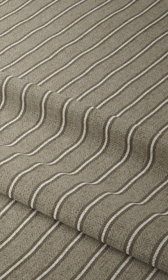 Modern Striped Print Pinch Pleat, Rod Pocket, Eyelet Curtains (Brown & Beige)