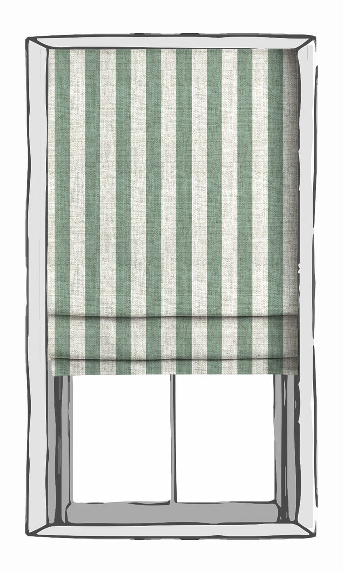 Striped Fabric Material By the Metre (Egg Blue/ White)