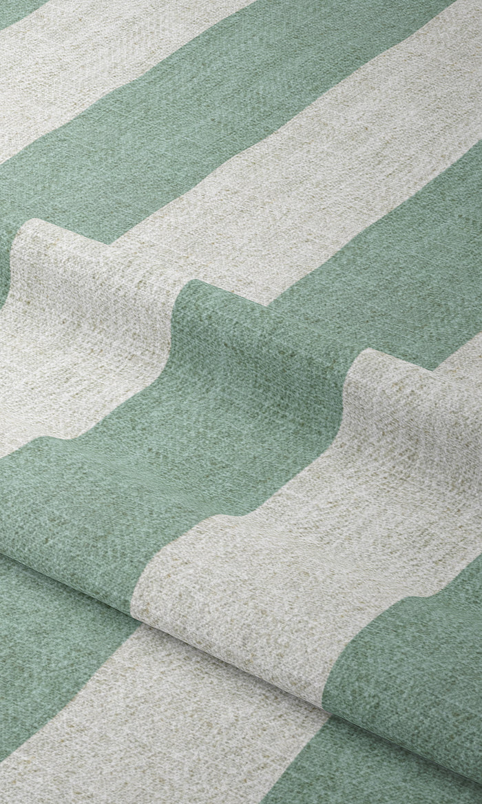 Striped Curtains for Living, Bedroom, Kitchen, Bathroom (Egg Blue/ White)