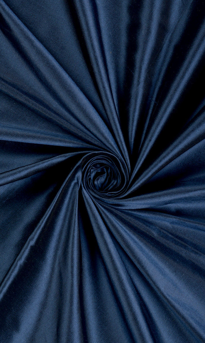 Shantung Silk Home Décor Fabric By the Metre (Midnight Blue/ Navy)