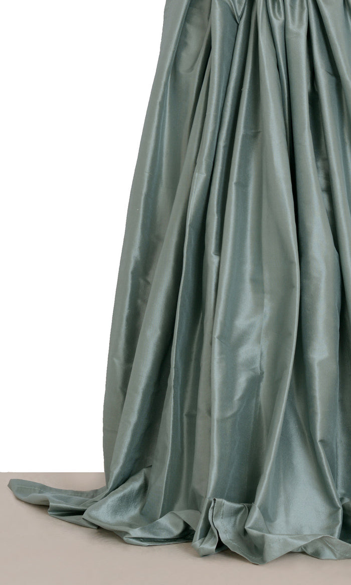 Shantung Silk Window Treatments Fabric By the Metre (Steel Blue/ Grey)