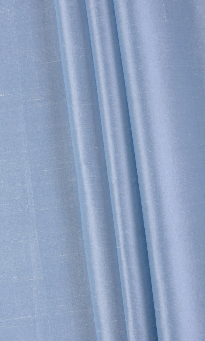 Shantung Silk Pinch Pleat, Rod Pocket, Eyelet Curtains (Steel Blue)