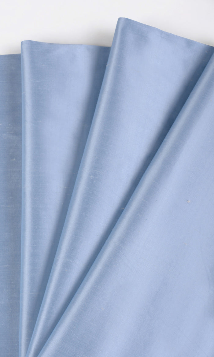 Shantung Silk Drapery (Steel Blue) Extra Long Short Wide
