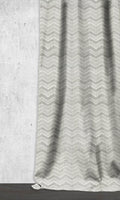 Chevron Print Drapes (Eggshell White/ Grey)