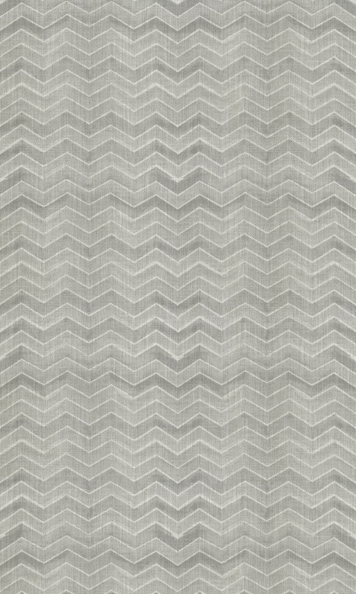 Chevron Print Fabric Material By the Metre (Eggshell White/ Grey)
