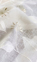 Floral Sheer Home Décor Fabric By the Metre (White/ Cream)
