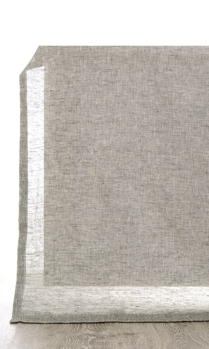 Sheer Linen Curtains (Grey) Extra Long Short Wide