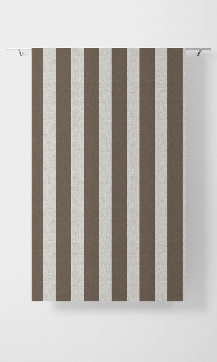 Geometric Print Pinch Pleat, Rod Pocket, Eyelet Curtains (Brown/ White)