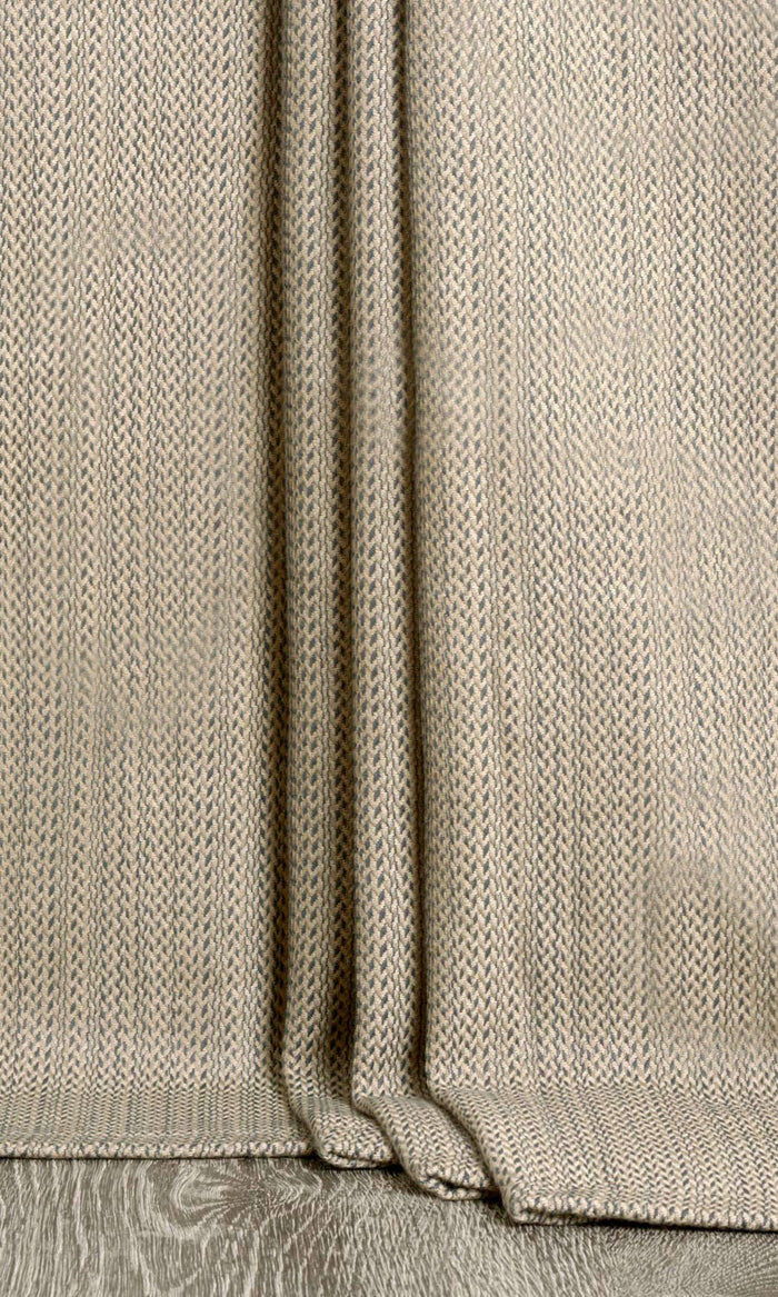 Cotton Pinch Pleat, Rod Pocket, Eyelet Curtains (Blue/ Beige)