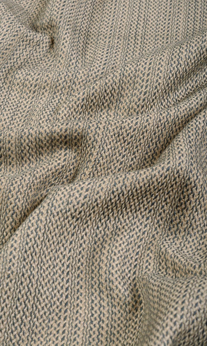 Cotton Curtains (Blue/ Beige) Extra Long Short Wide