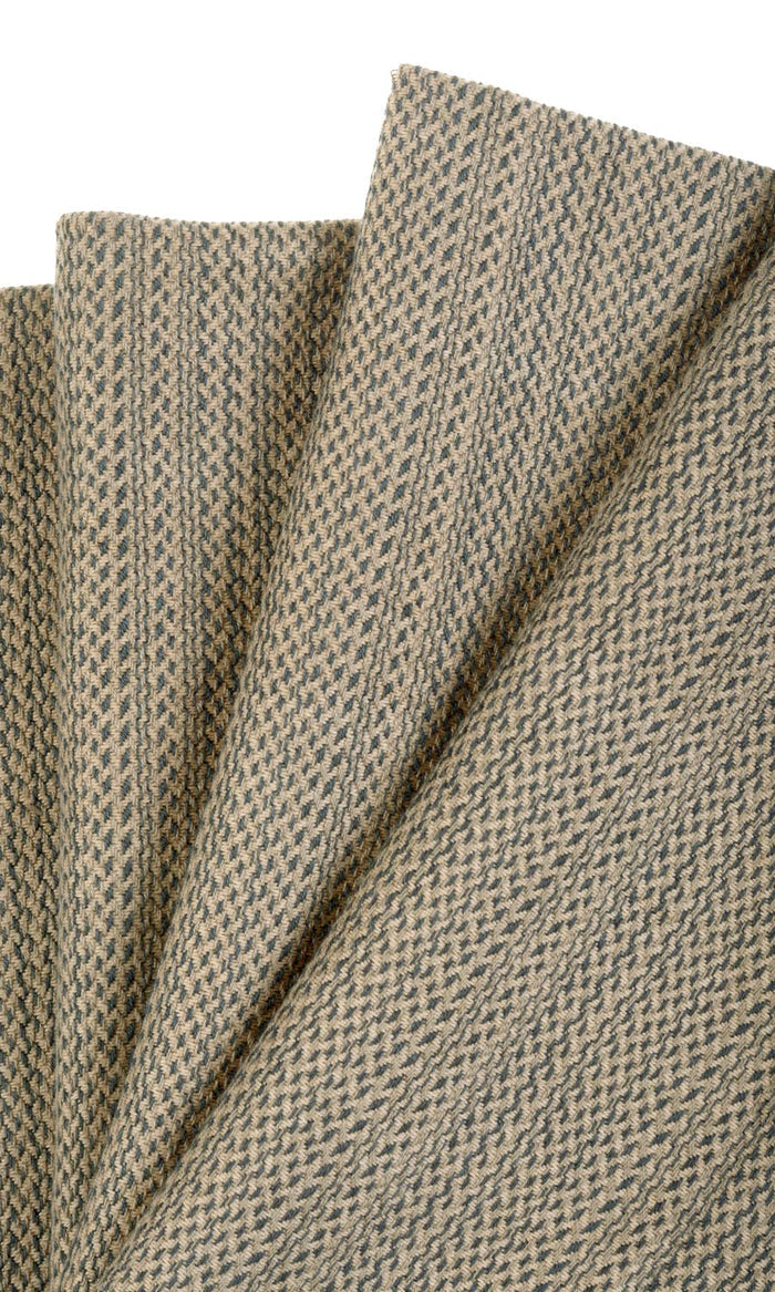 Cotton Made-to-Measure Curtains (Blue/ Beige)