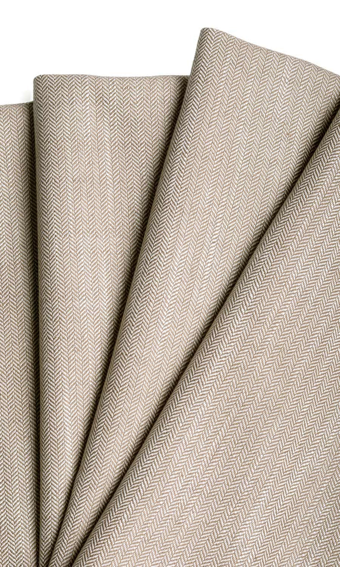 Herringbone Textured Window Treatments Fabric By the Metre (Cedar Brown)