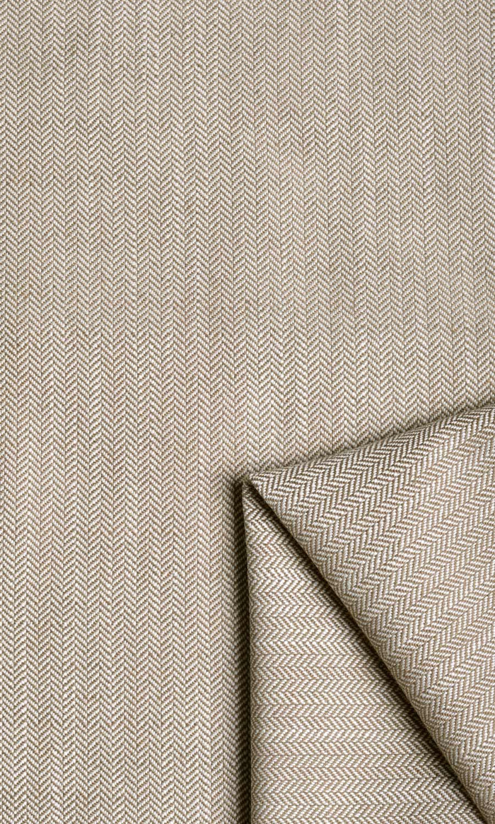 Herringbone Textured Fabric Material By the Metre (Cedar Brown)