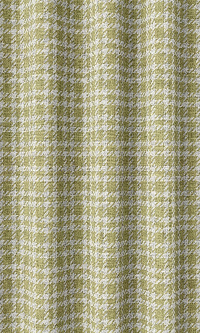 Check Print Drapes (Chartreuse Green/ White)