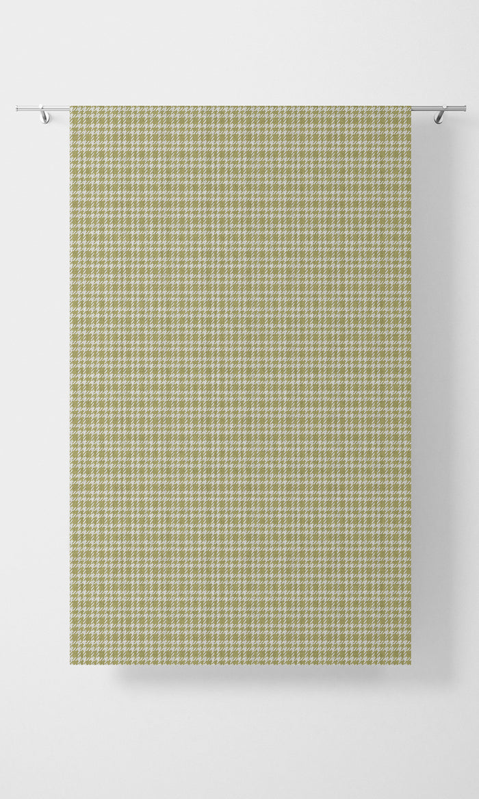 Check Print Pinch Pleat, Rod Pocket, Eyelet Curtains (Chartreuse Green/ White)