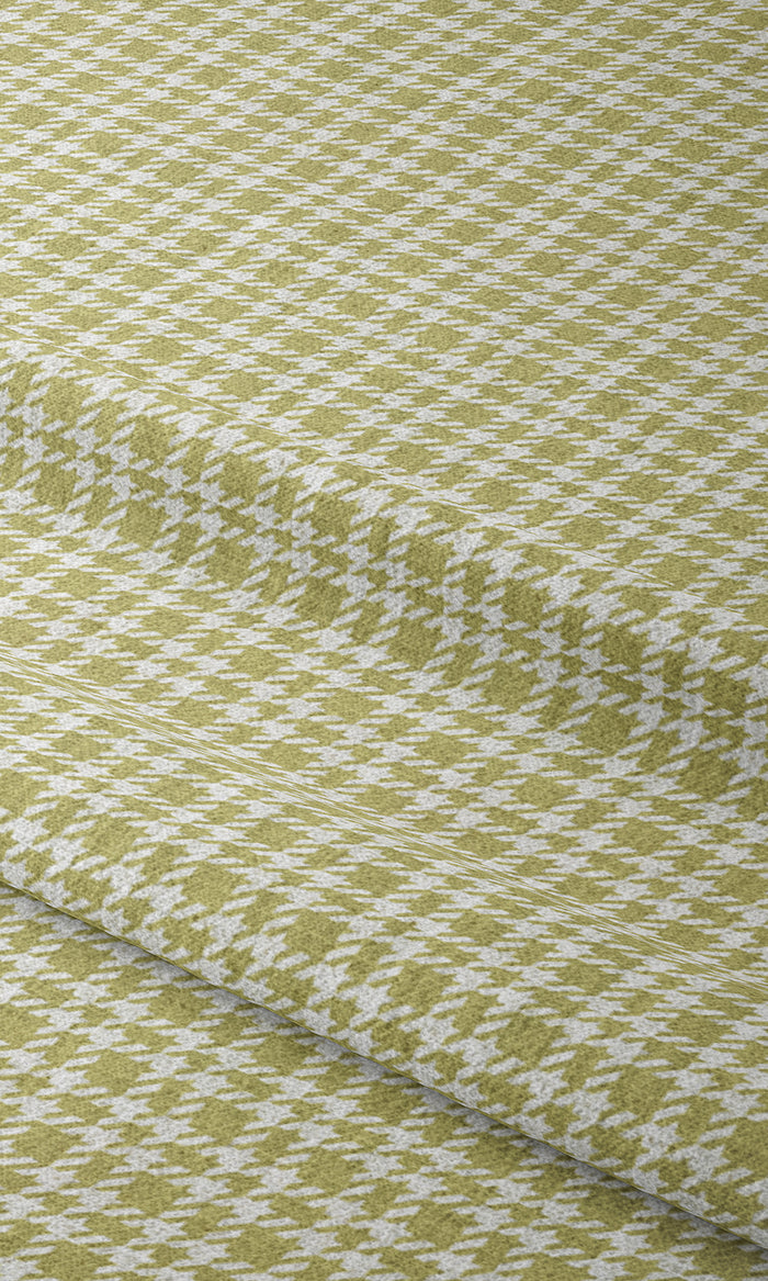 Check Print Window Treatments Fabric By the Metre (Chartreuse Green/ White)