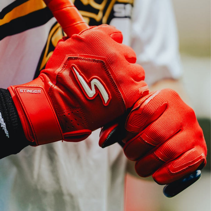 Color Crush Batting Gloves - Red (Bee Logo)