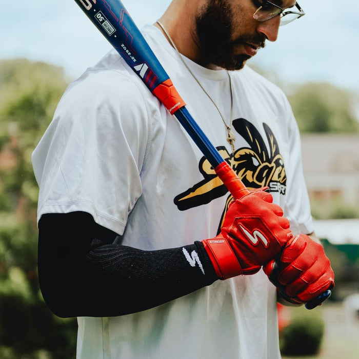 Color Crush Batting Gloves - Red (Bee Logo)