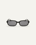 Face shot of Bonnie Clyde Comedy sunglasses in black.