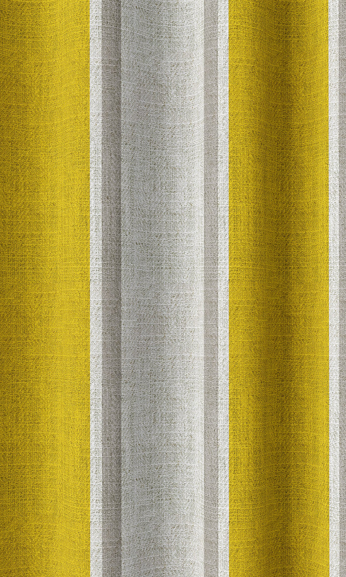 Striped Print Drapes (Linen White/ Yellow)