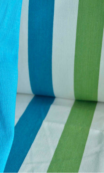 Cotton Pinch Pleat, Rod Pocket, Eyelet Curtains (Blue/ Green)