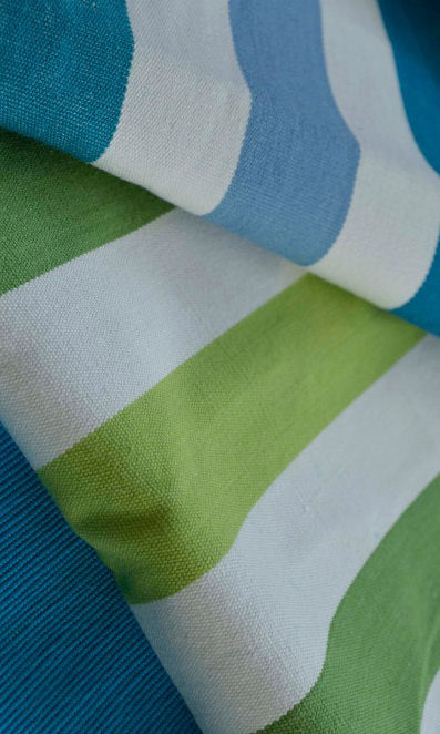 Cotton Curtain Panels (Blue/ Green) Extra Long Short Wide