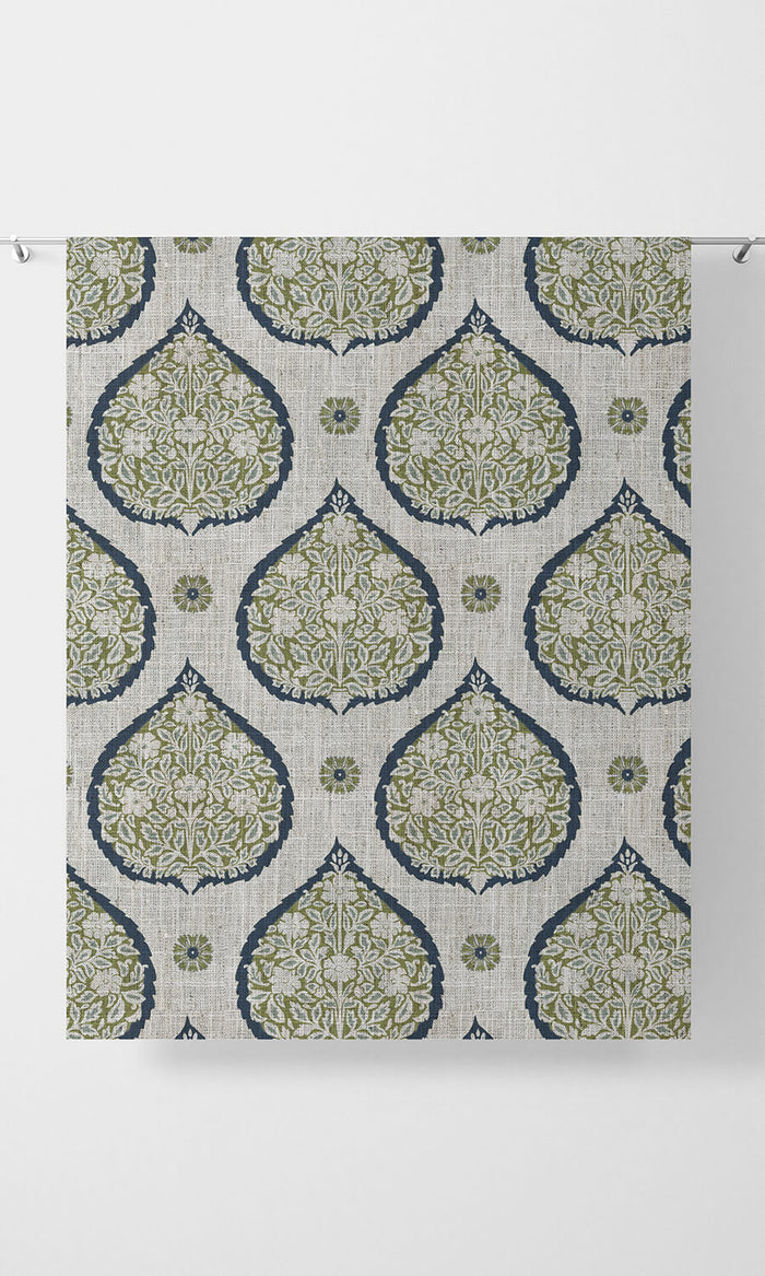 Paisley Drapery (Navy Blue/ Green)