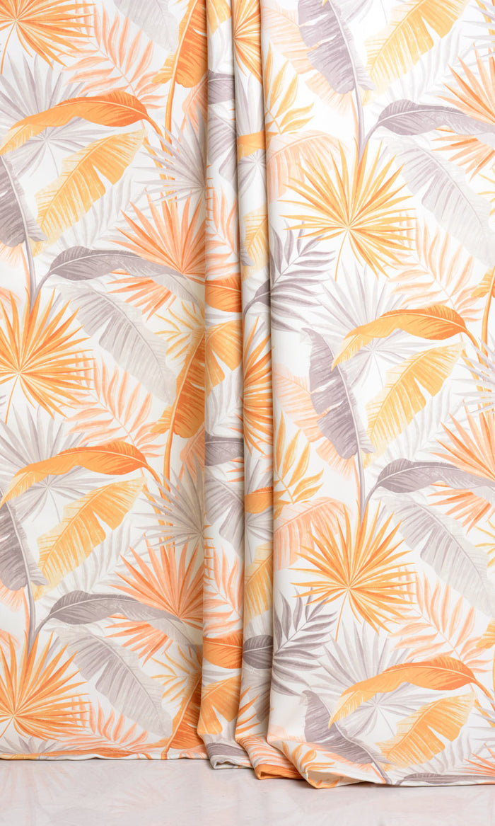 Botanical Floral Window Treatments Fabric By the Metre (Yellow/ Orange)