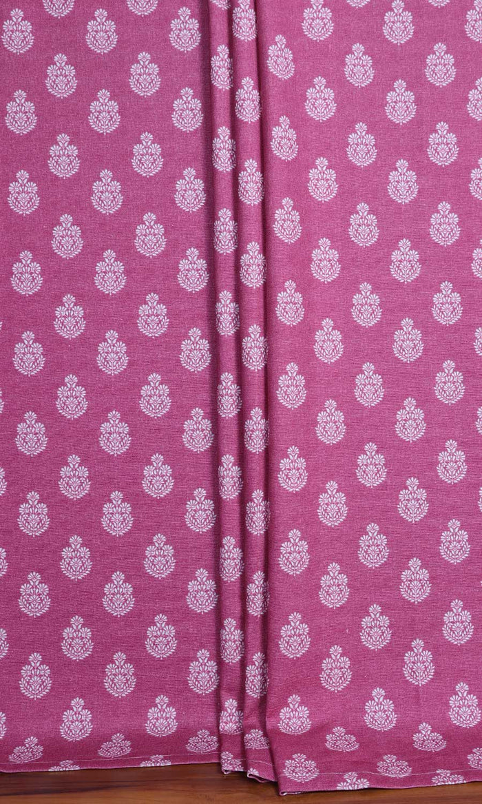 Floral Cotton Home Textile Fabric Material By the Metre (Magenta Pink)