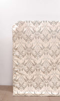 Self Patterned Home Décor Fabric By the Metre (Cream/ Brown)