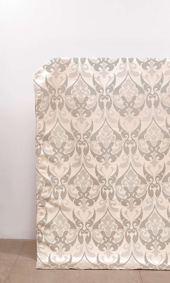 Self Patterned Home Décor Fabric By the Metre (Cream/ Brown)