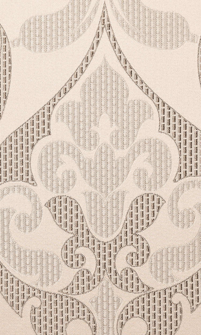 Self Patterned Home Textile Fabric Material By the Metre (Cream/ Brown)