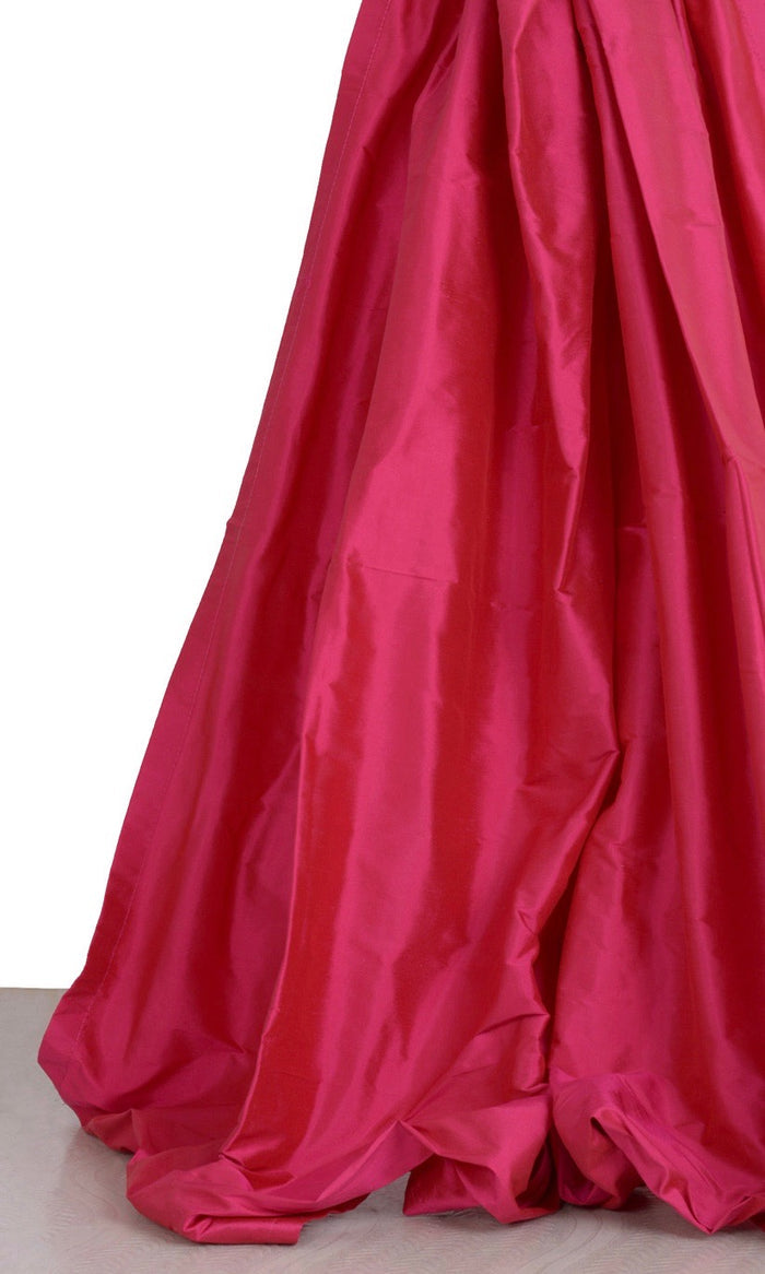 Shantung Silk Curtains for Living, Bedroom, Kitchen, Bathroom (Ruby Pink)