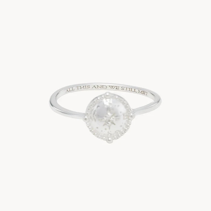 cosmic compass ring - sterling silver, brilliant diamond