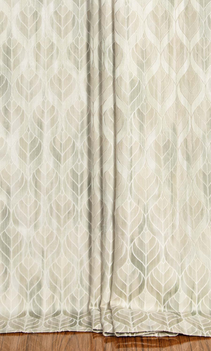Petal Patterned Home Textile Fabric Material By the Metre (Soft Green)